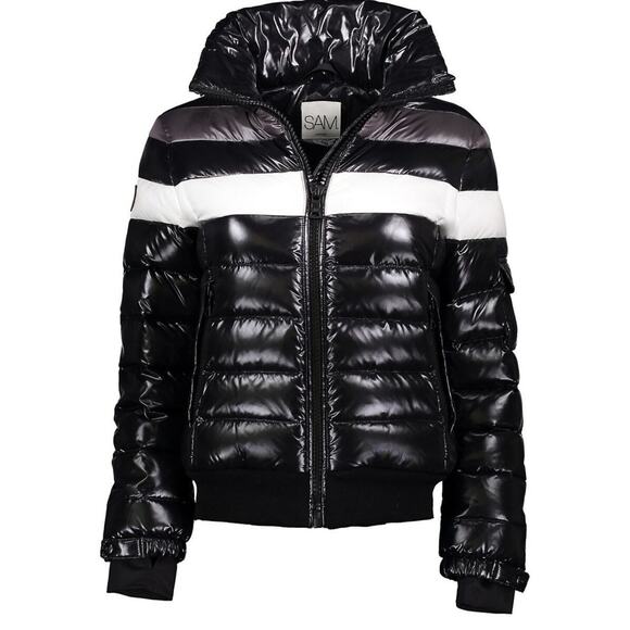 Sam Starburst Single Stripe Down Nylon Puffer Jacket - M - Jet Black - Picture 1 of 7